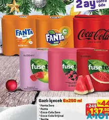 GAZLI İÇECEK ÇEŞİTLERİ 6X250 ML fiyat ve kampanya bilgisi
